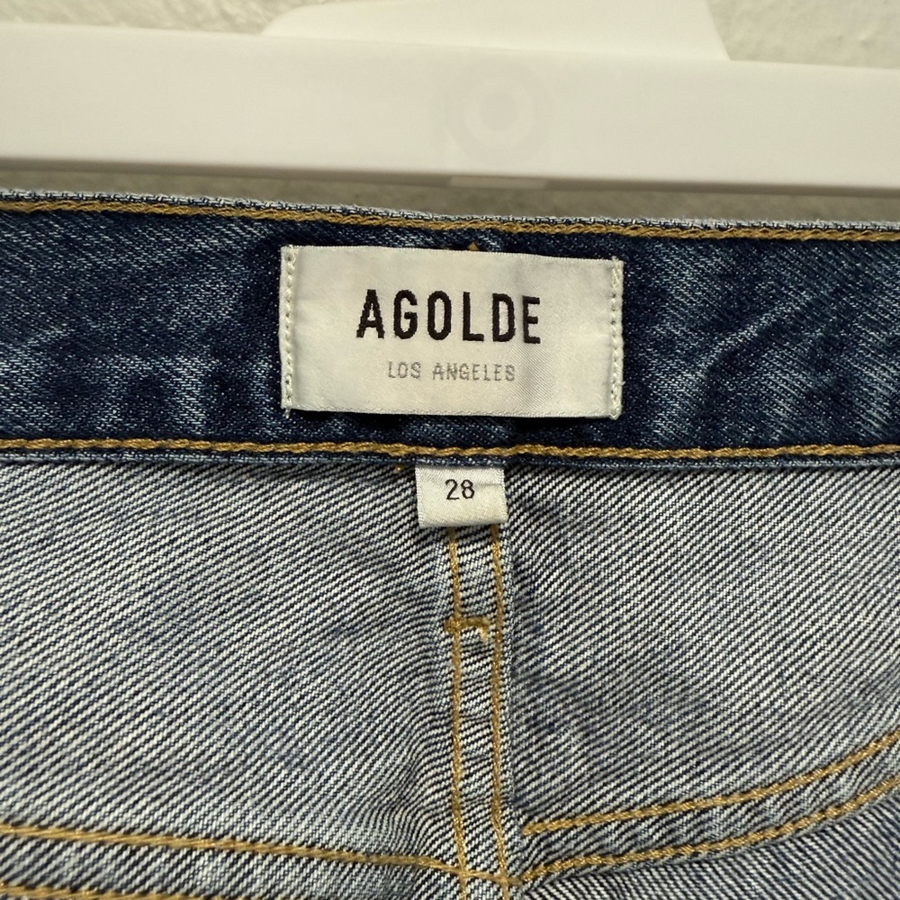 Agolde 90s Pinch Dark Wash Distressed Jeans Size 28 - Picture 3 of 6